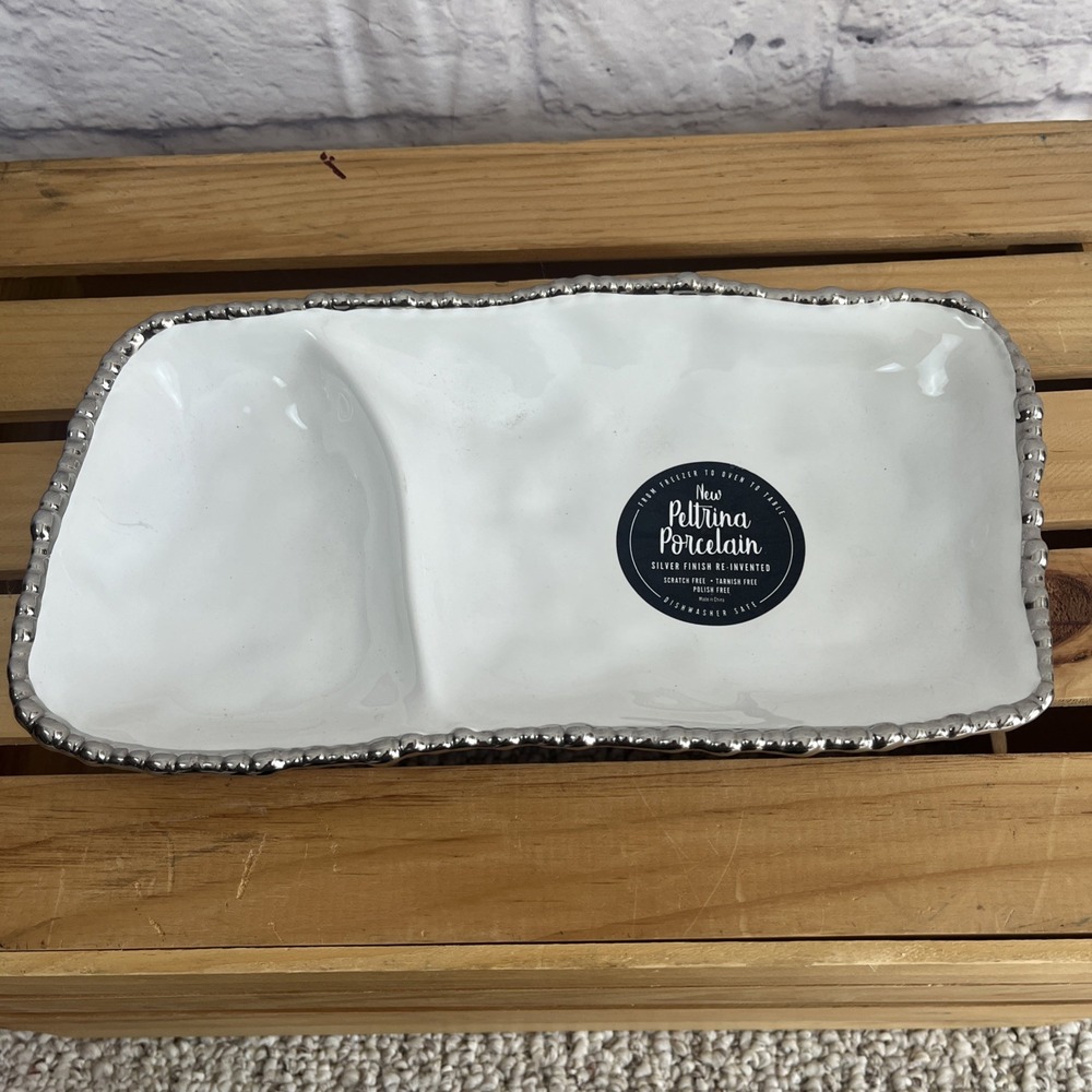 Pampa Bay NWOB New Peltrina Porcelain Divided Rectangular Serving Dish